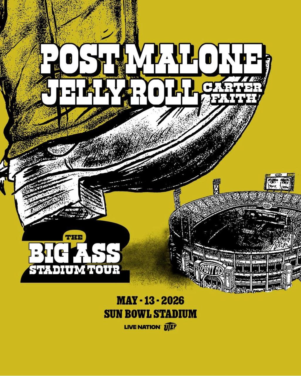 Post Malone, Jelly Roll and Carter Faith